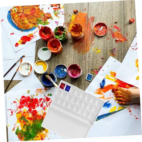 Artibetter 50pcs بلاستيك ألوان مائية فارغة صينية طلاء DIY للألوان المائية والفن سهلة التنظيف خفيفة الوزن ومحمولة للفنانين والمسافرين in Saudi Arabia