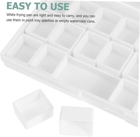 Artibetter 50pcs بلاستيك ألوان مائية فارغة صينية طلاء DIY للألوان المائية والفن سهلة التنظيف خفيفة الوزن ومحمولة للفنانين والمسافرين in Saudi Arabia