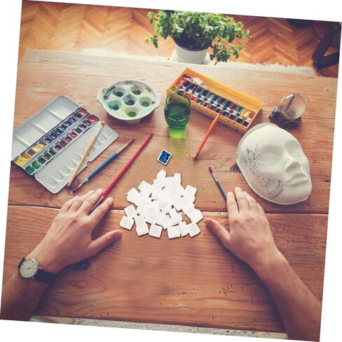 Artibetter 50pcs بلاستيك ألوان مائية فارغة صينية طلاء DIY للألوان المائية والفن سهلة التنظيف خفيفة الوزن ومحمولة للفنانين والمسافرين in Saudi Arabia