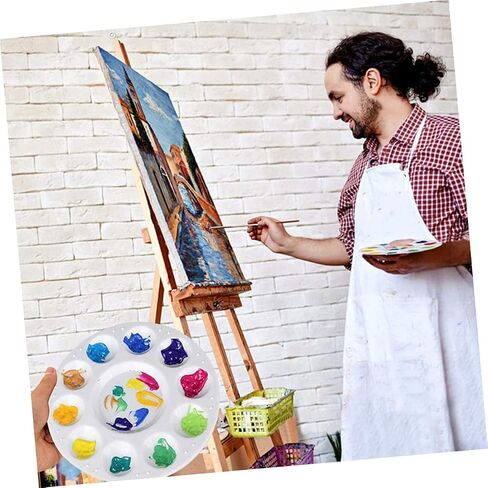 HOMSFOU 15pcs Round Painting Palette Pigment Mixing Tray for DIY Art Painting Board in Saudi Arabia