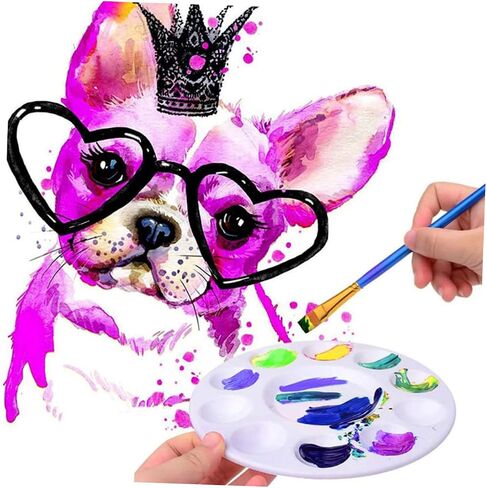HOMSFOU 15pcs Round Painting Palette Pigment Mixing Tray for DIY Art Painting Board in Saudi Arabia