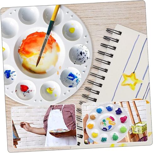HOMSFOU 15pcs Round Painting Palette Pigment Mixing Tray for DIY Art Painting Board in Saudi Arabia