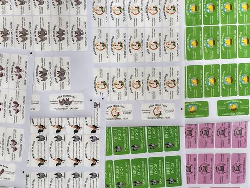 Made in USA Custom Carton Stickers Labels for Chicken, Personalized Chicken Egg Carton Packaging Sticker Label in Saudi Arabia