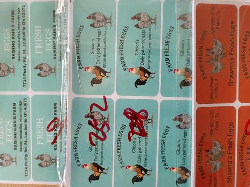 Made in USA Custom Carton Stickers Labels for Chicken, Personalized Chicken Egg Carton Packaging Sticker Label in Saudi Arabia