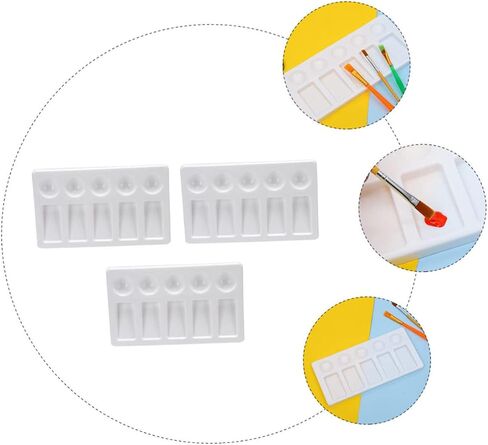 HOMSFOU 3pcs White Plastic Palette Mixing Paint Trays for Artists Watercolor Pallets in Saudi Arabia