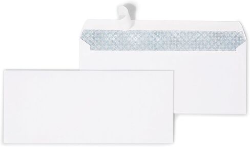 Staples #10 مظاريف تجارية ، Quickstrip EasyClose Peel & Seal ، ملون الأمن ، 9.5 × 4.125 بوصة ، 100 عبوة ، أبيض in Saudi Arabia