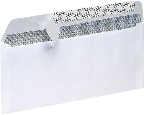 Staples #10 مظاريف تجارية ، Quickstrip EasyClose Peel & Seal ، ملون الأمن ، 9.5 × 4.125 بوصة ، 100 عبوة ، أبيض in Saudi Arabia