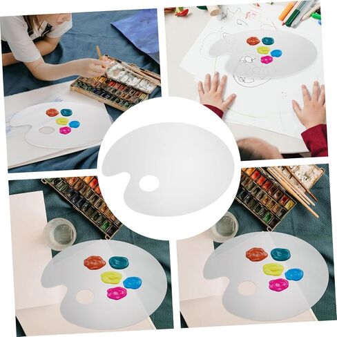 jojofuny 1pc Acrylic Paint Mixing Tray Transparent Handheld Palette for Watercolor and Pigment Easy to Clean Color Mixing Plate for Artists Amateurs and Boys and Girls in Saudi Arabia
