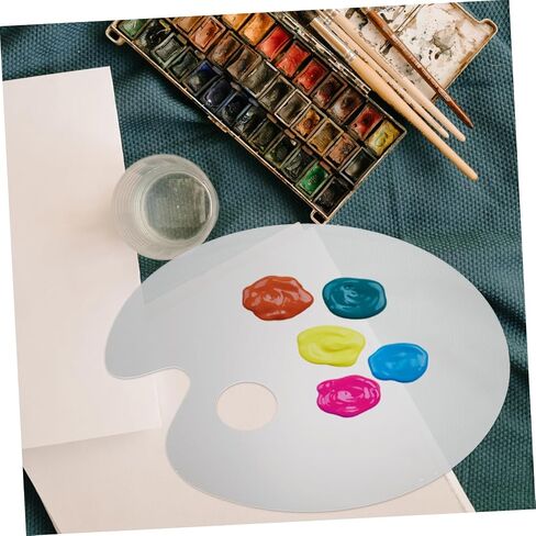 jojofuny 1pc Acrylic Paint Mixing Tray Transparent Handheld Palette for Watercolor and Pigment Easy to Clean Color Mixing Plate for Artists Amateurs and Boys and Girls in Saudi Arabia
