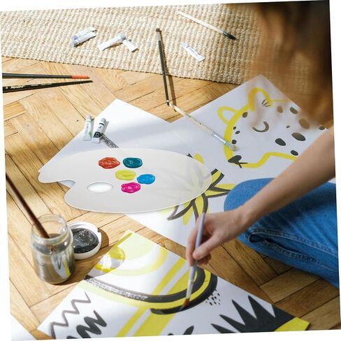 jojofuny 1pc Acrylic Paint Mixing Tray Transparent Handheld Palette for Watercolor and Pigment Easy to Clean Color Mixing Plate for Artists Amateurs and Boys and Girls in Saudi Arabia