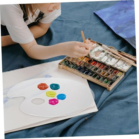 jojofuny 1pc Acrylic Paint Mixing Tray Transparent Handheld Palette for Watercolor and Pigment Easy to Clean Color Mixing Plate for Artists Amateurs and Boys and Girls in Saudi Arabia
