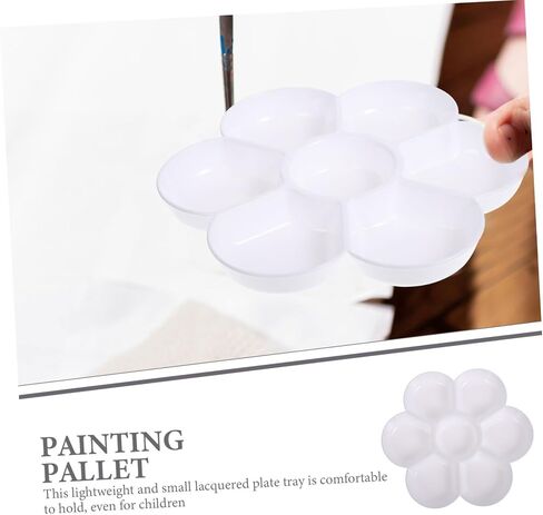 HOMSFOU 20pcs Plum Blossom Shaped Painting Trays Imitation Ceramic Watercolor Palette for Artists Mixing for Oil and Watercolor Pigments for Skill Levels in Saudi Arabia