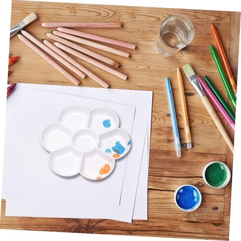 HOMSFOU 20pcs Plum Blossom Shaped Painting Trays Imitation Ceramic Watercolor Palette for Artists Mixing for Oil and Watercolor Pigments for Skill Levels in Saudi Arabia