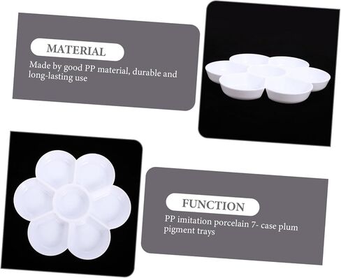 HOMSFOU 20pcs Plum Blossom Shaped Painting Trays Imitation Ceramic Watercolor Palette for Artists Mixing for Oil and Watercolor Pigments for Skill Levels in Saudi Arabia