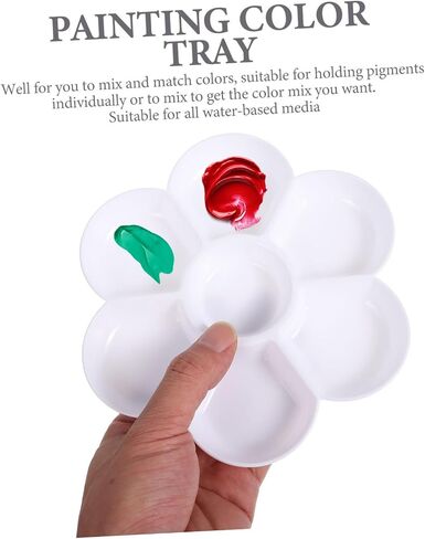 HOMSFOU 20pcs Plum Blossom Shaped Painting Trays Imitation Ceramic Watercolor Palette for Artists Mixing for Oil and Watercolor Pigments for Skill Levels in Saudi Arabia