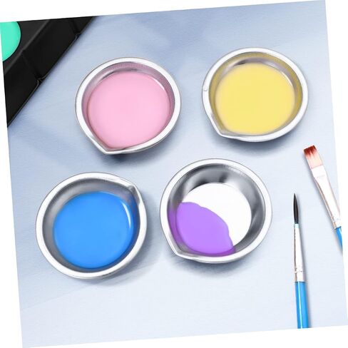 12pcs Stainless Steel Palette for Painting Practical Mixing Tray Spout for Artists and DIY Crafts Easy to Use for Home and Store in Saudi Arabia