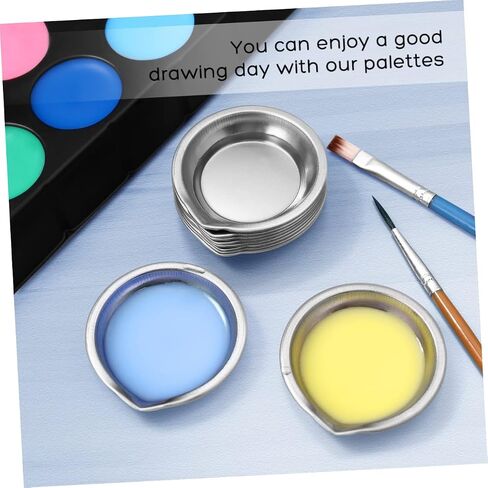 12pcs Stainless Steel Palette for Painting Practical Mixing Tray Spout for Artists and DIY Crafts Easy to Use for Home and Store in Saudi Arabia