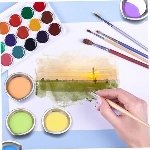 12pcs Stainless Steel Palette for Painting Practical Mixing Tray Spout for Artists and DIY Crafts Easy to Use for Home and Store in Saudi Arabia