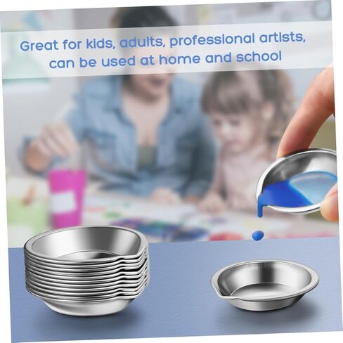 12pcs Stainless Steel Palette for Painting Practical Mixing Tray Spout for Artists and DIY Crafts Easy to Use for Home and Store in Saudi Arabia