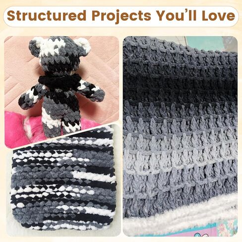 غزل شنيل الفائقة الضخمة للكروشيه-4 حزمة من 100 جرام/3.5 أوقية ، CYC #6 غزل مكتنزة شبيه بحبل CYC #6 ، سميكة غامضة للبطانيات والحقائب والسجاد (أحمر ساطع) in Kuwait