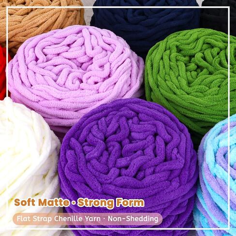 Super Bulky Chenille Yarn for Crocheting – 4 Pack of 100g/3.5oz, CYC #6 Super Bulky Weight Rope-Like Chunky Yarn, Fuzzy Matte Thick for Crocheting Blankets, Bags & Rugs (Bright Red) in Kuwait