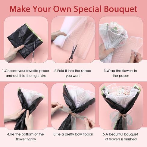 2 Pcs 4 Yards White Flower Wrapping Mesh, Translucen Pearl Edge Wrinkled Bouquet Floral Packaging Paper for Valentine's Day Mother's Day Florist Wedding Gift Packaging DIY Crafts Decorations in Saudi Arabia