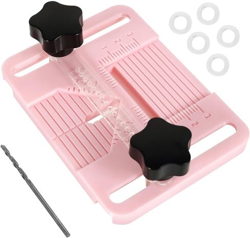 Polymer Clay Drill Guide Jig for Earrings, Hole Punching Tool Kit with Drill Bit, Measurement Scale Ruler, Spare Acrylic Template, 6 Washers for Precise DIY Jewelry Making, Resin Craft Supplies in Saudi Arabia