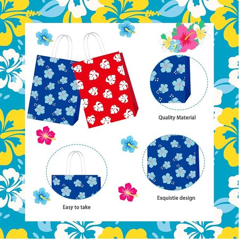 LXDMNJ 20 PCS Cartoon Party Favor Acags Facs Hawaiian Paper Bags with Healde for Birthday Baby Shower Holdy Event Supplies Supplies Supplies in Saudi Arabia