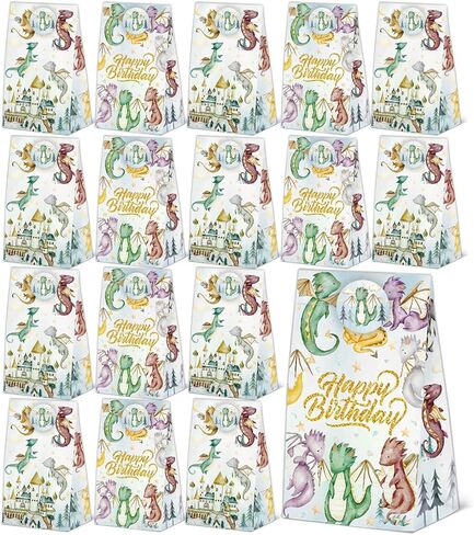 24 Pcs Dragon Goodie Bags Dragon Party Gift Bags with Stickers -Dragon Themed Birthday Party Favor in Saudi Arabia