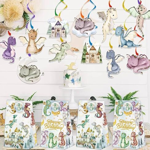 24 Pcs Dragon Goodie Bags Dragon Party Gift Bags with Stickers -Dragon Themed Birthday Party Favor in Saudi Arabia