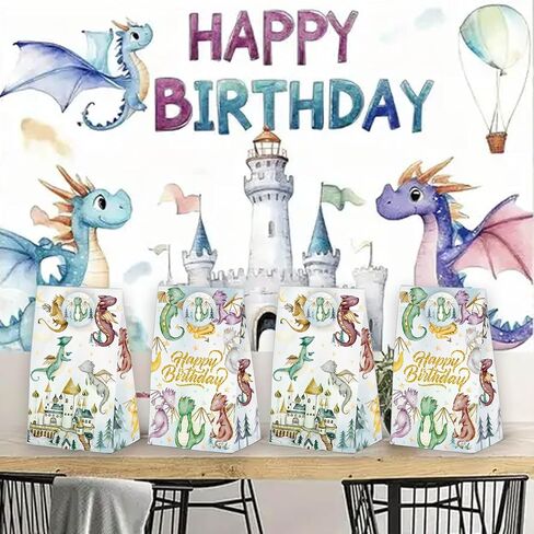 24 Pcs Dragon Goodie Bags Dragon Party Gift Bags with Stickers -Dragon Themed Birthday Party Favor in Saudi Arabia