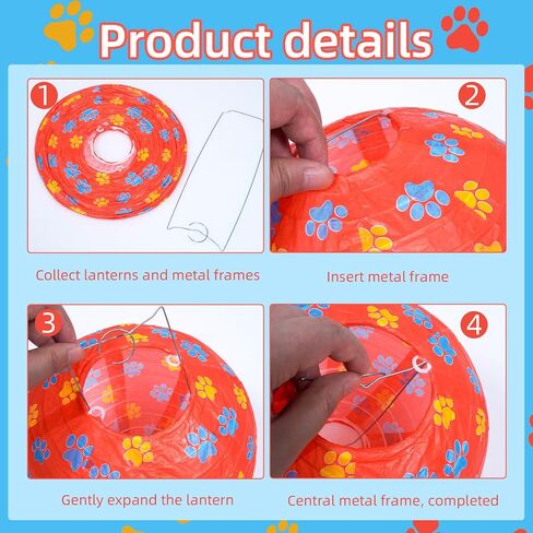 15pcs الكلب paw طباعة الفوانيس ، 8 بوصة الحيوانات paw المطبوعات طابع الفوانيس معلقة الكلب paw لحزب لوازم لحفلات عيد الميلاد in Kuwait