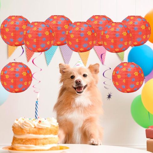 15pcs الكلب paw طباعة الفوانيس ، 8 بوصة الحيوانات paw المطبوعات طابع الفوانيس معلقة الكلب paw لحزب لوازم لحفلات عيد الميلاد in Kuwait