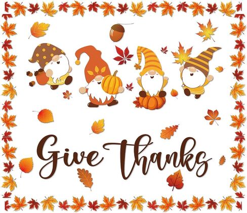 35 Pcs Thanksgiving Fall Bulletin Board Borders Decorations Autumn Leaves Gnomes Classroom Bulletin Board Decoration Trim Autumn Classroom Boarders Fall Border in Saudi Arabia