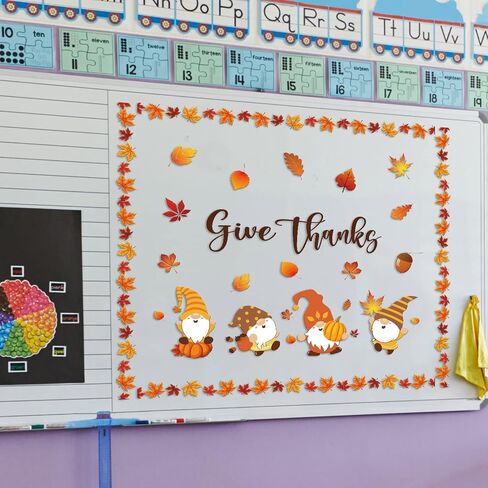 35 Pcs Thanksgiving Fall Bulletin Board Borders Decorations Autumn Leaves Gnomes Classroom Bulletin Board Decoration Trim Autumn Classroom Boarders Fall Border in Saudi Arabia