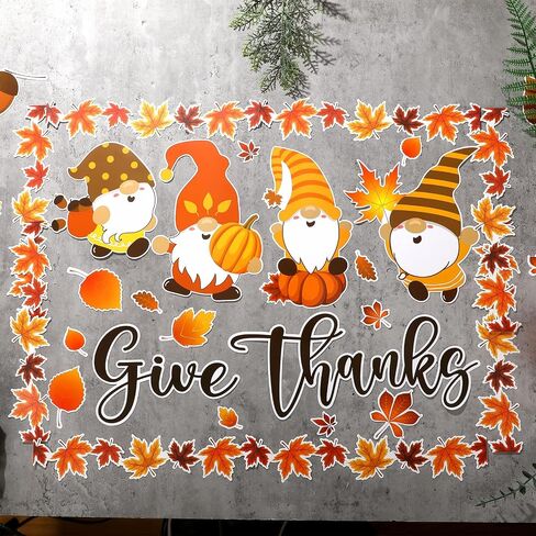 35 Pcs Thanksgiving Fall Bulletin Board Borders Decorations Autumn Leaves Gnomes Classroom Bulletin Board Decoration Trim Autumn Classroom Boarders Fall Border in Saudi Arabia