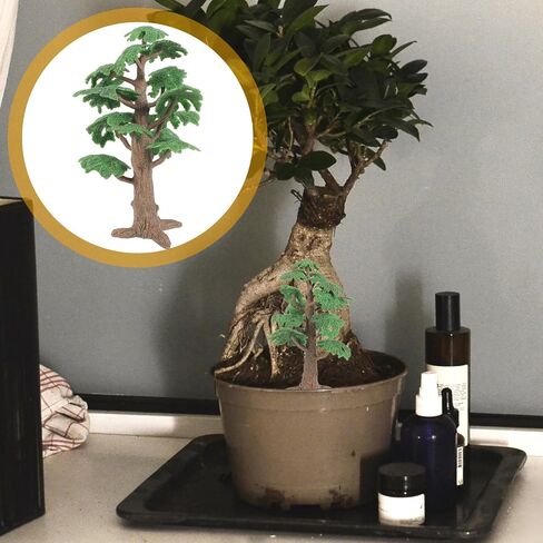 Mini Pine Tree Miniature Model Tree Simulated Landscape Cypress Model Sand Table Decor Train Railways Architecture Landscape Scenery for Home Office DIY Craft, Green, 9.44 x 3.74 x 2.75 Inch in Saudi Arabia