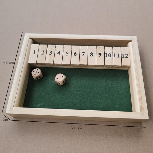 1-9 Number Shut The Box Wooden Game, Fun Table Math Game with Wooden Board Popular Pub Game Travel Family Dice Game 2 Players Shut The Box Game 9 Spots Dice Game in Saudi Arabia