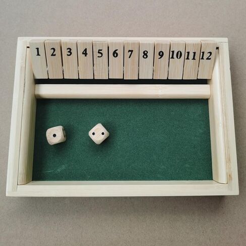 1-9 Number Shut The Box Wooden Game, Fun Table Math Game with Wooden Board Popular Pub Game Travel Family Dice Game 2 Players Shut The Box Game 9 Spots Dice Game in Saudi Arabia