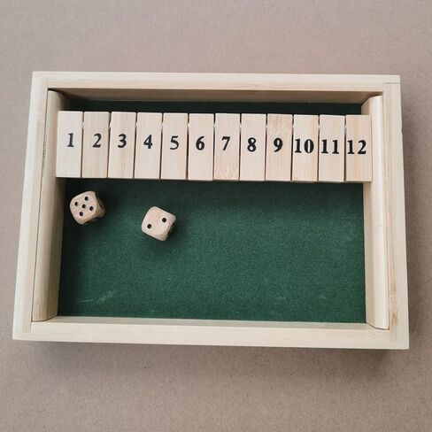 1-9 Number Shut The Box Wooden Game, Fun Table Math Game with Wooden Board Popular Pub Game Travel Family Dice Game 2 Players Shut The Box Game 9 Spots Dice Game in Saudi Arabia