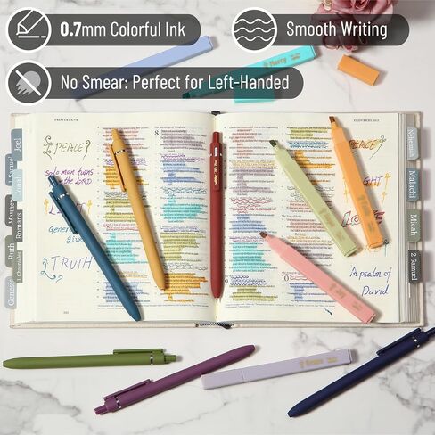 Mr. Pen- Aesthetic No Bleed Highlighters & Gel Pens, 12 Pack, Colorful Bible Highlighters No Bleed, Colorful Ink Aesthetic Gel Pens in Saudi Arabia