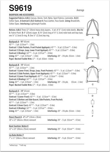 Simplicity SS9619OS Disney Star Wars Backpacks and Accessories Sewing Pattern Kit, Code S9619, One Size in Saudi Arabia