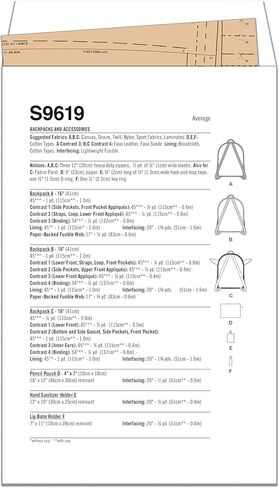 Simplicity SS9619OS Disney Star Wars Backpacks and Accessories Sewing Pattern Kit, Code S9619, One Size in Saudi Arabia