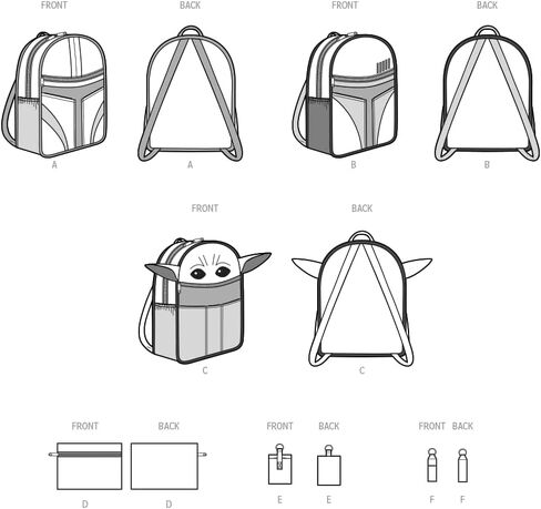 Simplicity SS9619OS Disney Star Wars Backpacks and Accessories Sewing Pattern Kit, Code S9619, One Size in Saudi Arabia
