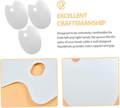 angoily 3pcs plate balet pallet مجموعة من صواني خلط البلاستيك للفنانين للألوان المائية والرسم الأكريليكي سهل التنظيف لمشاريع DIY in Saudi Arabia