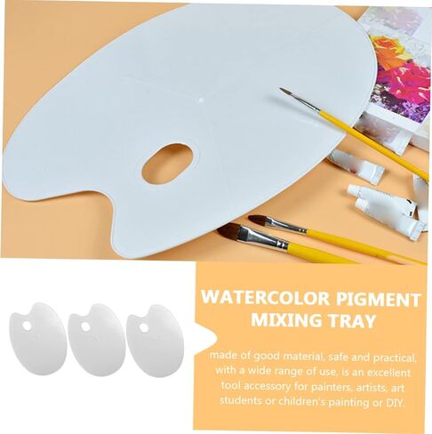 angoily 3pcs plate balet pallet مجموعة من صواني خلط البلاستيك للفنانين للألوان المائية والرسم الأكريليكي سهل التنظيف لمشاريع DIY in Saudi Arabia