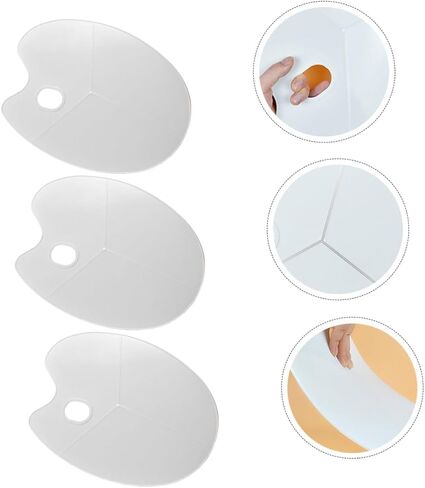 angoily 3pcs plate balet pallet مجموعة من صواني خلط البلاستيك للفنانين للألوان المائية والرسم الأكريليكي سهل التنظيف لمشاريع DIY in Saudi Arabia