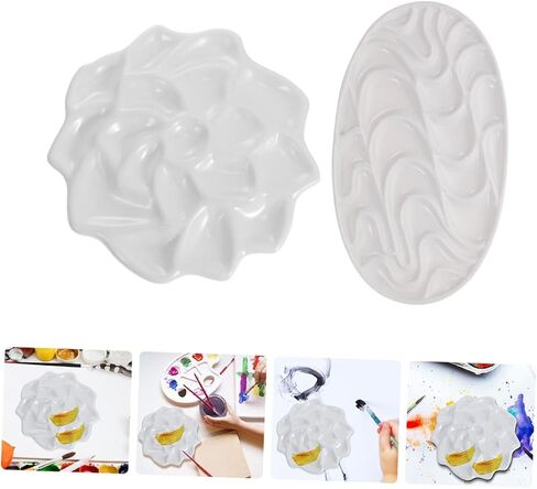 DOITOOL 2pcs Art Paint Box Watercolor Mixing Palette Practical Paint Plate for Artists Students Boys and Girls Lightweight Material in Saudi Arabia