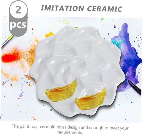 DOITOOL 2pcs Art Paint Box Watercolor Mixing Palette Practical Paint Plate for Artists Students Boys and Girls Lightweight Material in Saudi Arabia