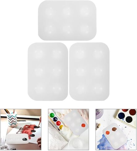 Osaladi 3pcs لوحة الطلاء السيليكون لوحة ألوان مائية علبة فارغة خلط صينية لعشاق DIY الحرفية in Kuwait